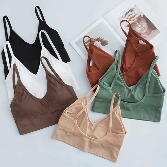 Brassière de sport  pour femmes, haut de fitness sans couture, soutien-gorge de yoga noir/blanc, pour la course, le yoga et la salle de sport, crop top push-up pour femme.