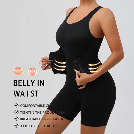 FLARIXA Sexy Bodysuits Full Coverage Shapewear Thigh Slim Body Suit Wide Shoulder Body Shaper Jumpsuit Seamless Shapers Slimmer